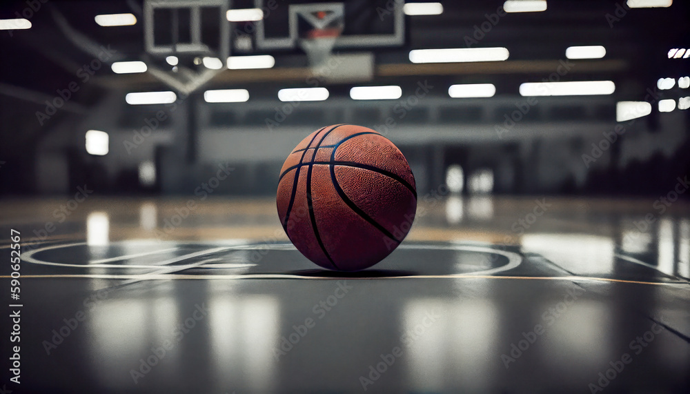 Basketball in a arena in background realistic isolat Basketball in a arena in background realistic isolat