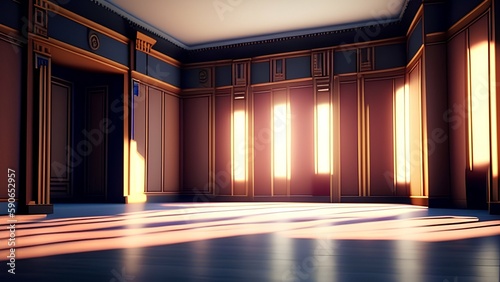 Interior of empty room - generative ai