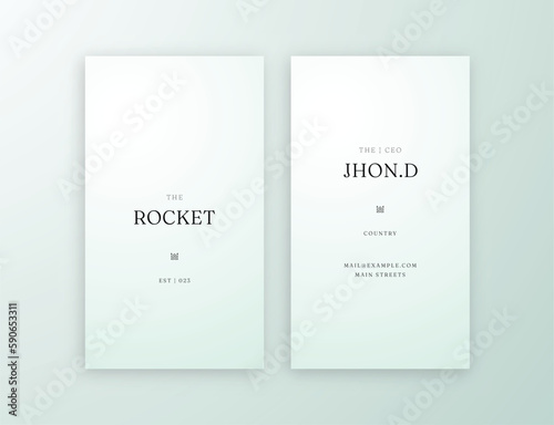 Stylish and Feminine Vertical Business Card Editable template In Smooth Blue Background