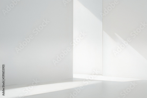 Abstract white studio background for product presentation. 