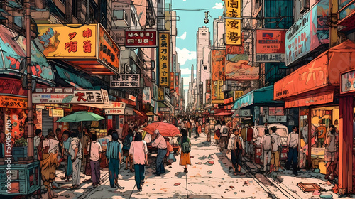 Afternoon Cityscapes: A Multi-Colored Illustration of the Outdoors © Dylan