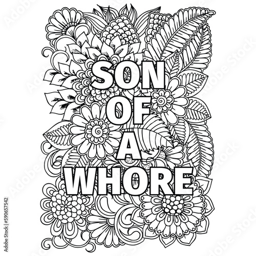 Motivational Swear Word Coloring Book Page for Adult