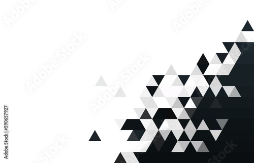 Black and white triangle geometric background