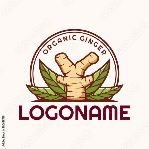 Ginger logo template, suitable for farm, market, and restaurant