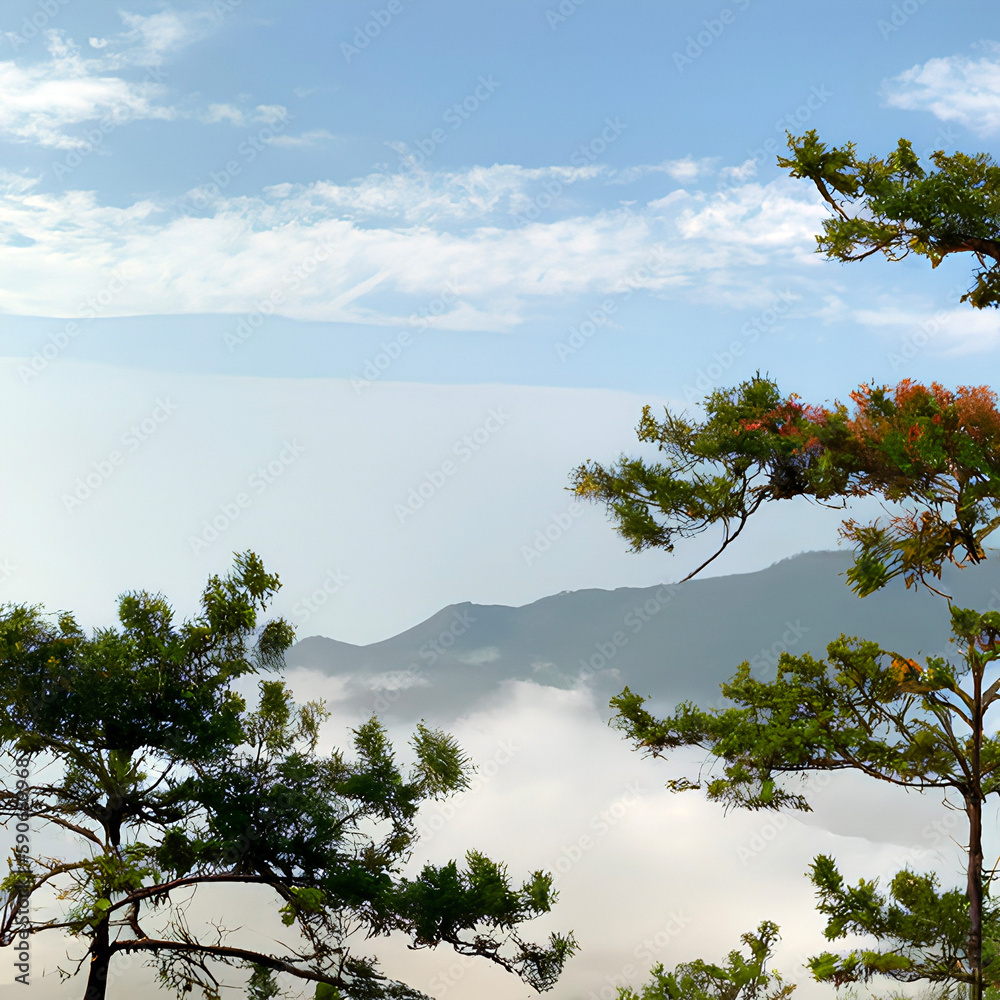 Obraz premium trees on a mountain