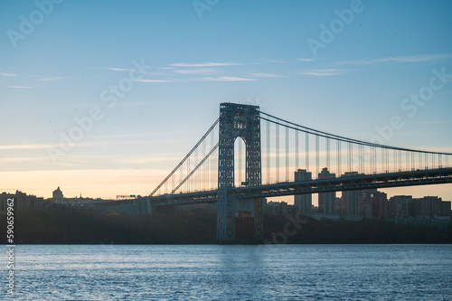 Washington Bridge over the Hudson River in the morning