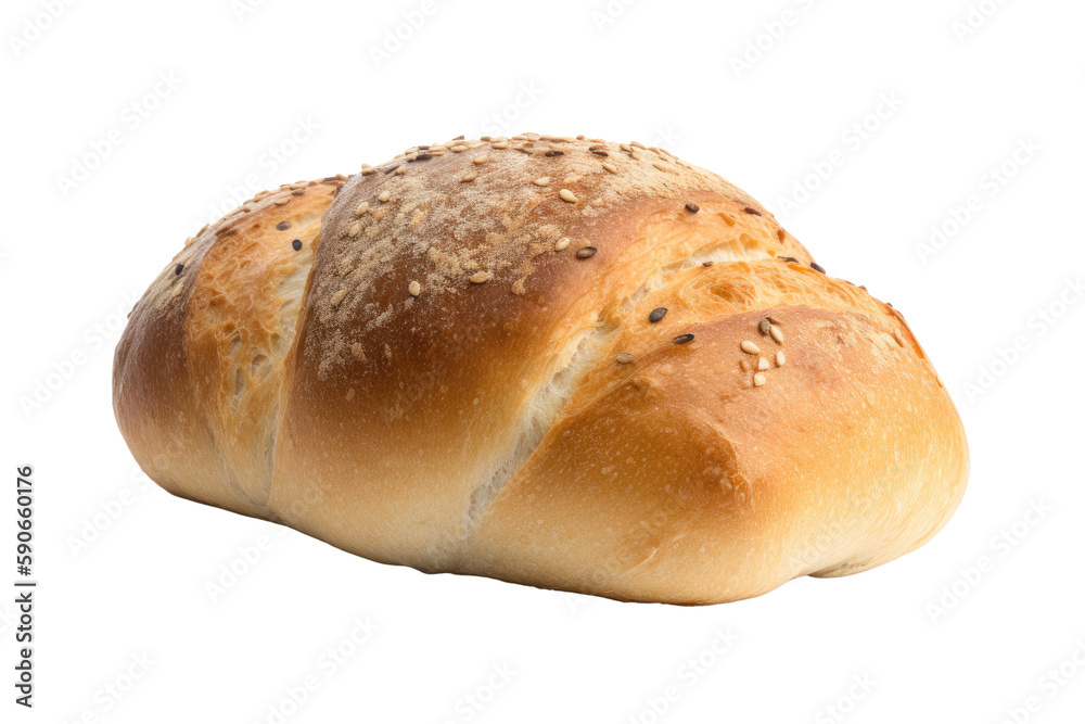 bread roll isolated on transparent background, generative ai