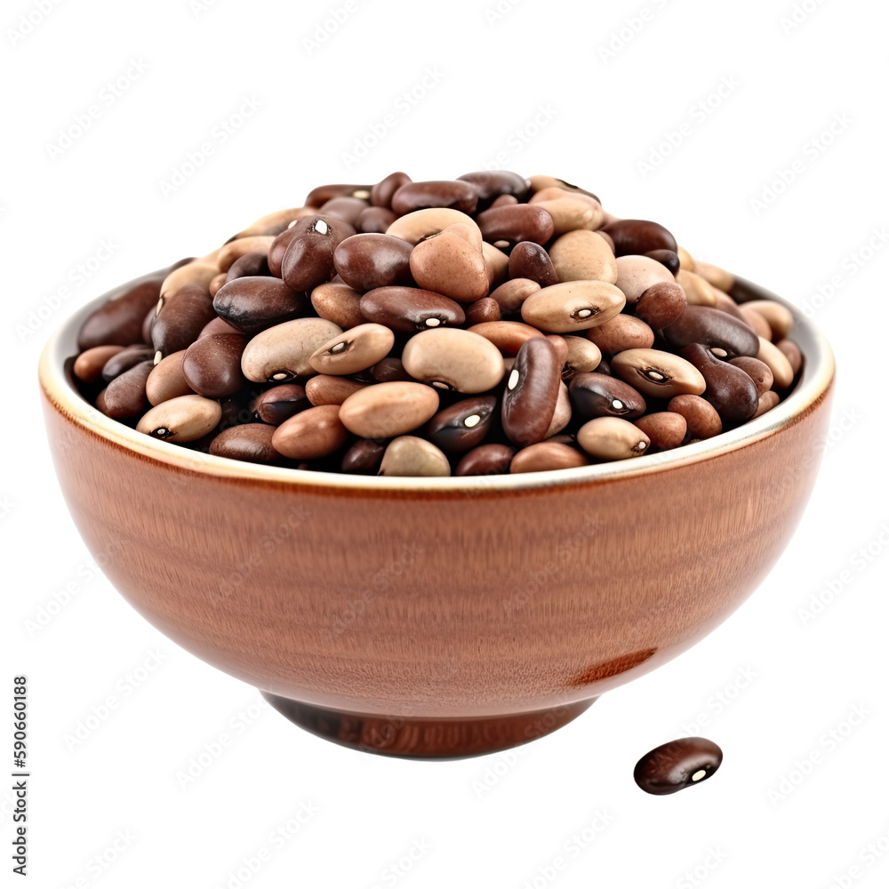 bowl of beans isolated on transparent background, generative ai bowl of beans isolated on transparent background, generative ai
