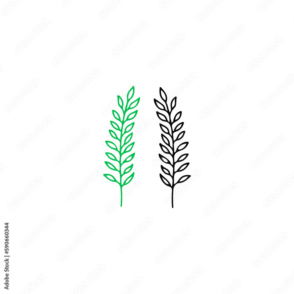 vector illustration of two leaves concept