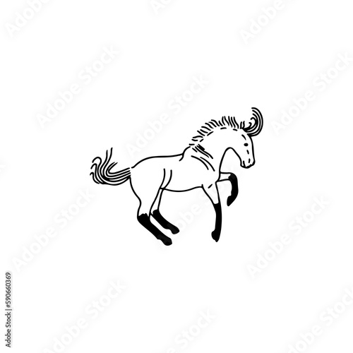 vector illustration of a running horse