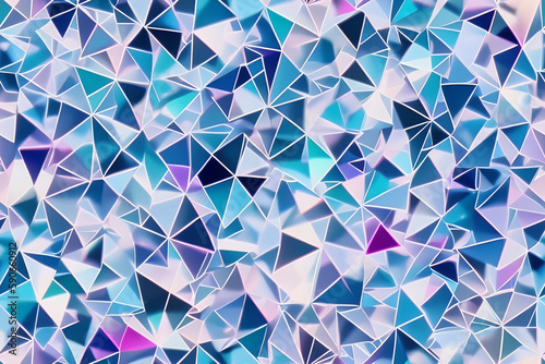 Seamless colorful mosaic background, geometric pattern, kaleidoscope, wallpaper, blank for prints, imprint on fabric. Generative AI