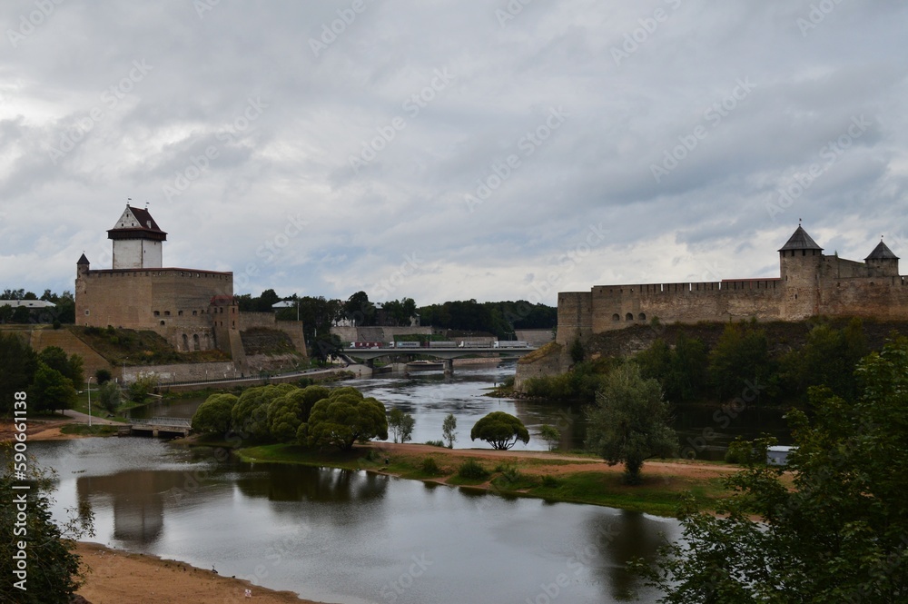 Castle of Narva, Estonia, border between Russia and the EU