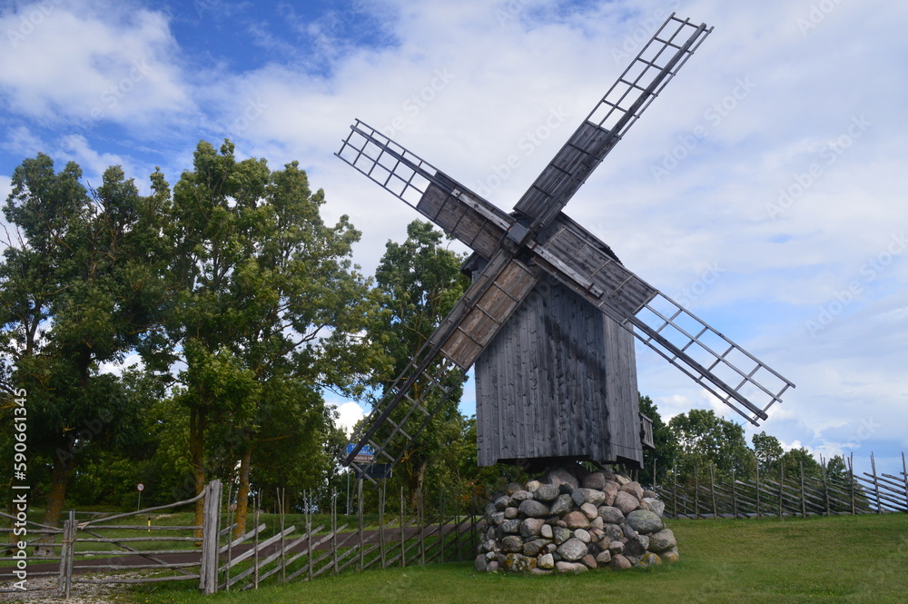 The Angla Windmills of Saaremaa Island, Estonia