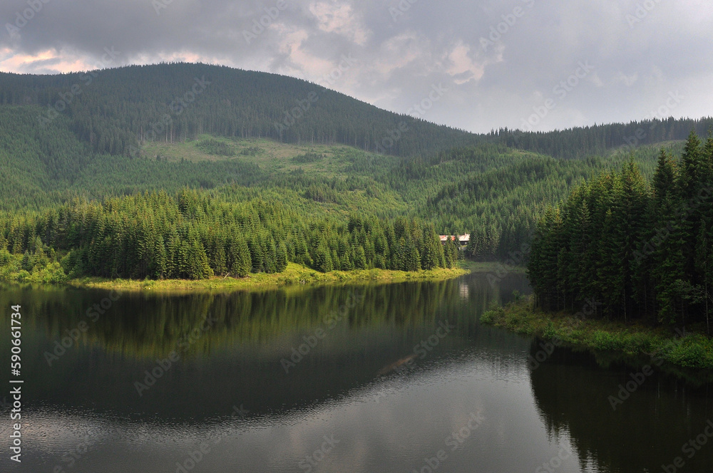 Oasa lake. Sureanu mountains. Romania