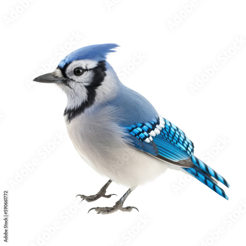 Fototapeta blue jay isolated on transparent background, generative ai