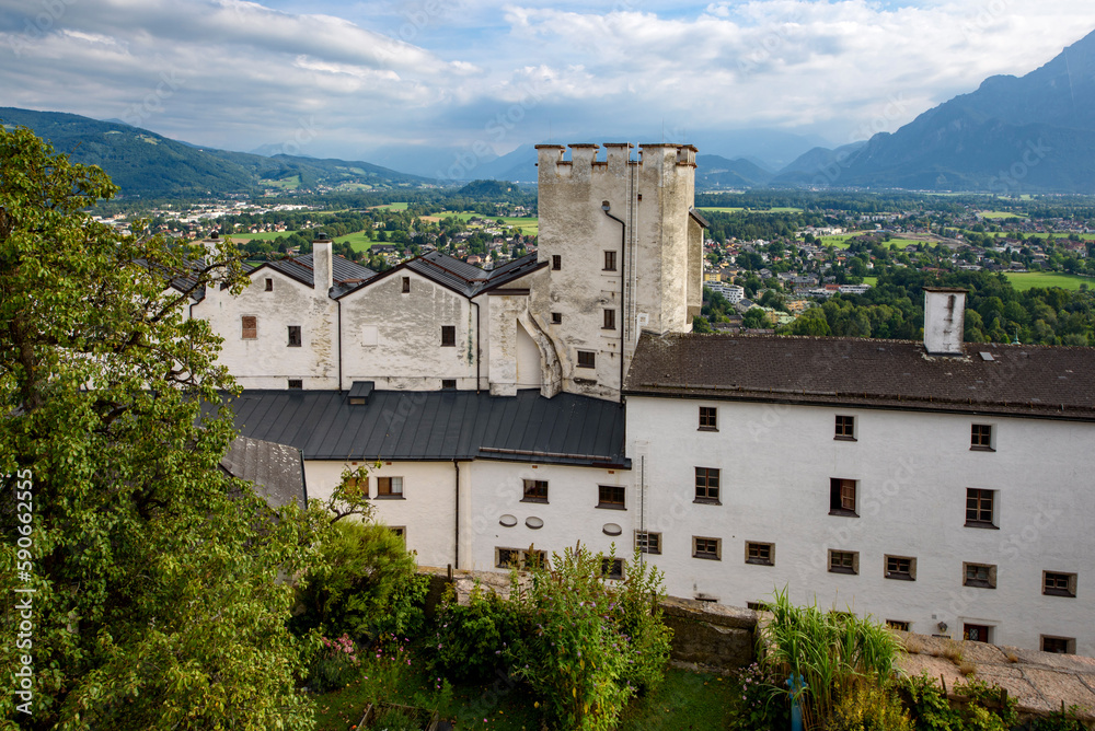 Hohensalzburg Castle. Large medieval fortress in Salzburg, Austria