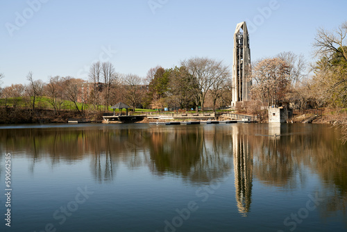 Naperville Riverwalk | Moser Tower | Crown Jewel of Naperville | Lake in downtown Naperville Illinois