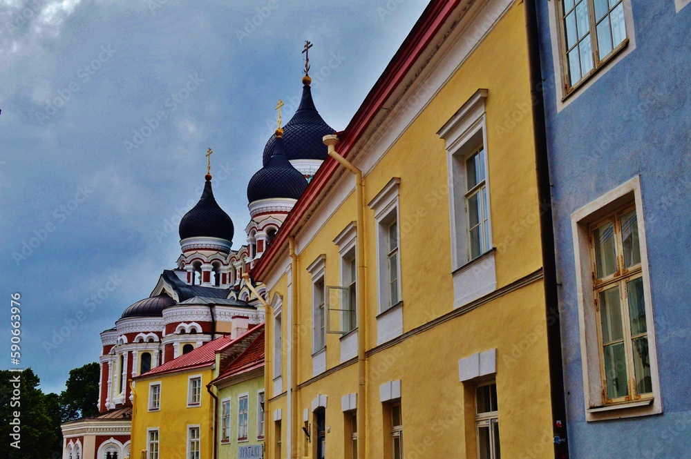 Fototapeta premium View of Tallinn Old Town historic center, Estonia