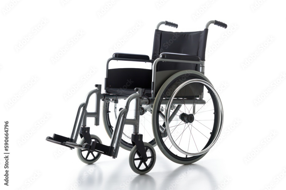 Modern Wheelchair Isolated on Pristine White Background - Generative Ai