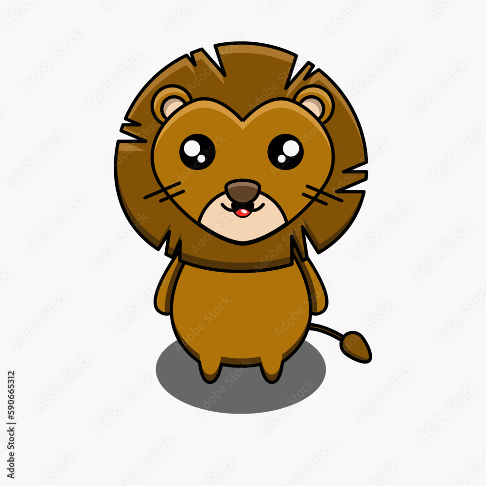 cute vector illustration of a lion cute vector illustration of a lion