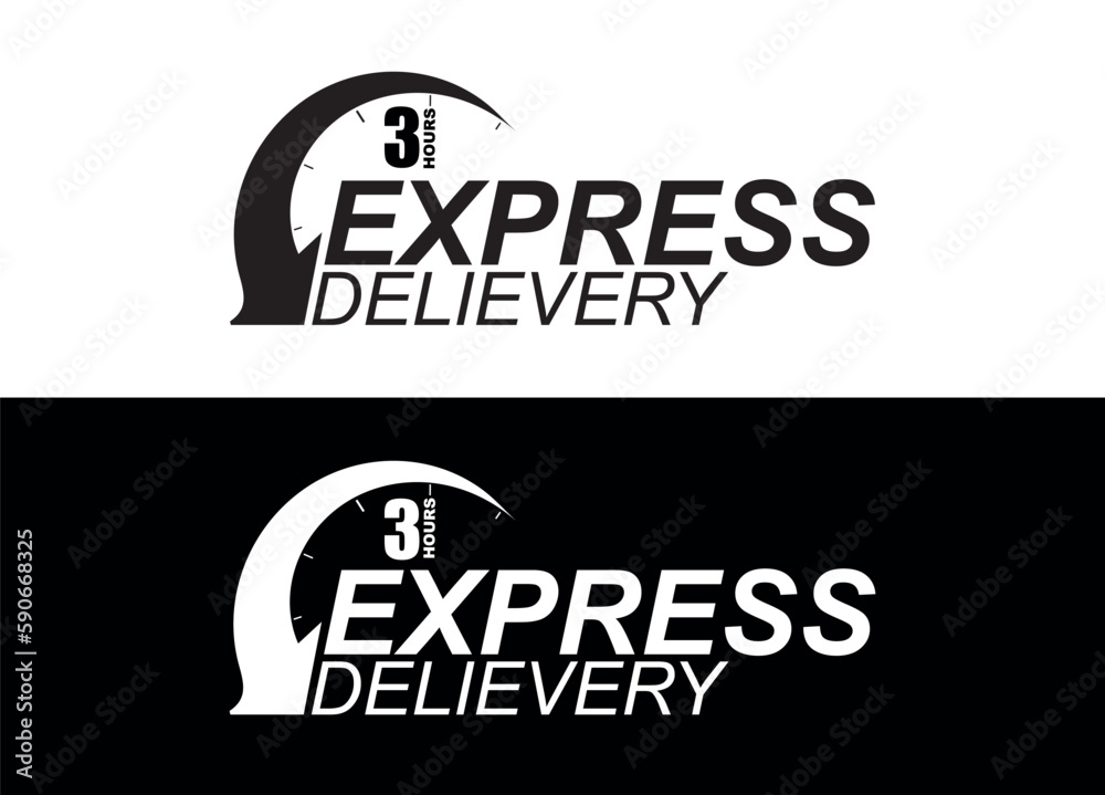 Naklejka premium Express delivery in 3 hours. Fast delivery, express and urgent shipping
