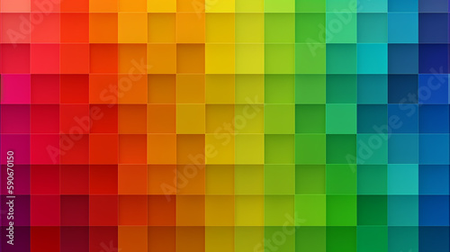 Background rainbow colors tiles squares red to blue gradient pixelization, KI, AI