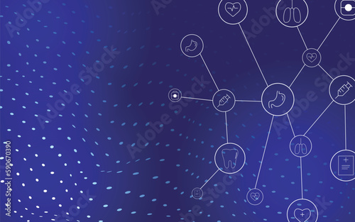 Healthcare and technology concept with health geometric icon Technology concept. Template design for health care business, innovation medicine, science background, medical research