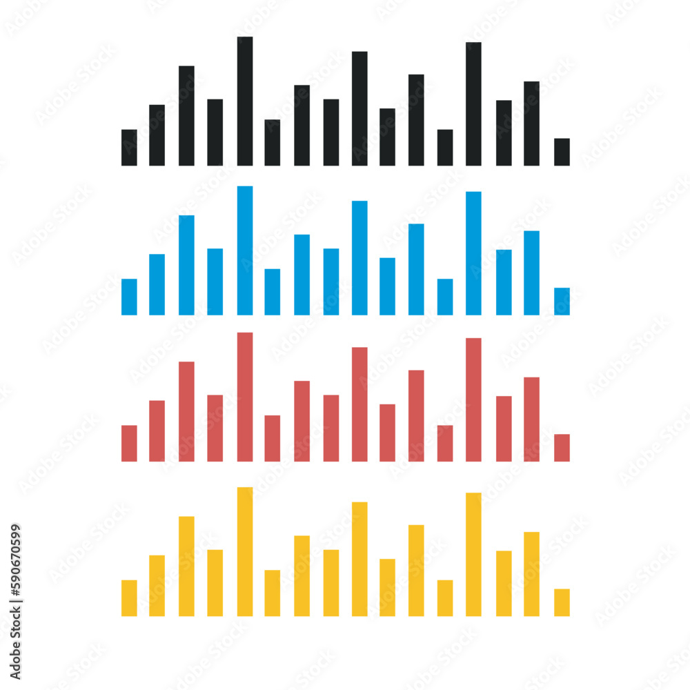 Black sound wave. Music audio frequency, sound line wave, electronic radio signal, volume level symbol. Vector curve radio waves Black sound wave. Music audio frequency, sound line wave, electronic radio signal, volume level symbol. Vector curve radio waves