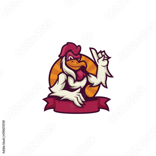 Chicken mascot logo vector For restaurant