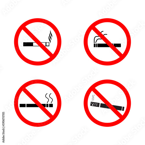 No smoking sign icon set vector illustration on white background..eps Free Download No smoking sign icon set vector illustration on white background..eps - GFXLoad