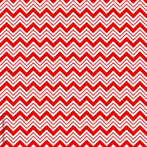 Zig zag chevron red and white tile vector pattern © Aikqraws