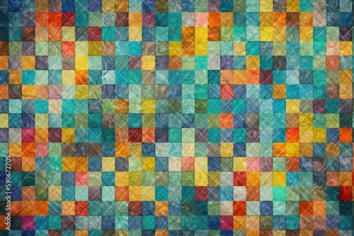 vibrant multicolored background with geometric squares in various colors. Generative AI