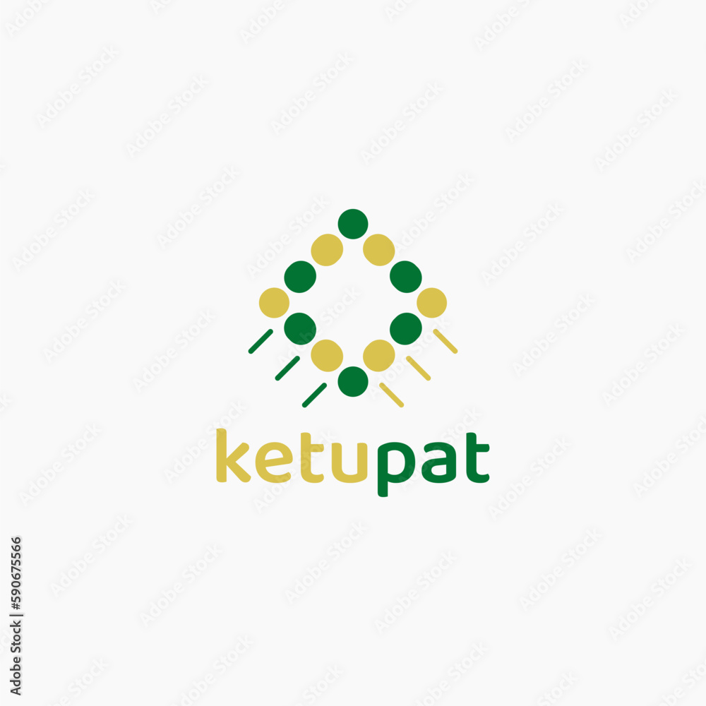 Ketupat logo with round shape. Suitable for Eid al-Fitr, Eid al-Adha, Ramadan, technology and other Islamic events.