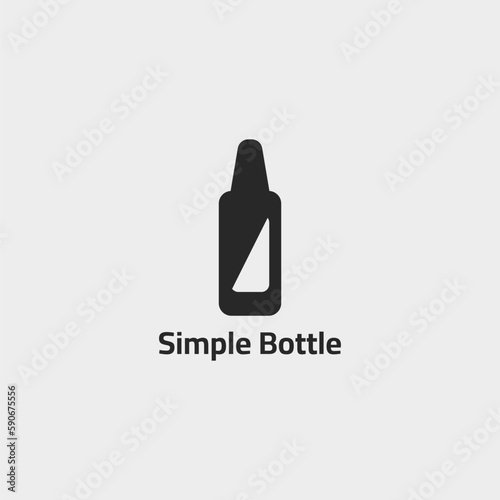 Black color bottle logo from glass. Suitable for the business of mineral water, bottled drinks, and other bottled water products.