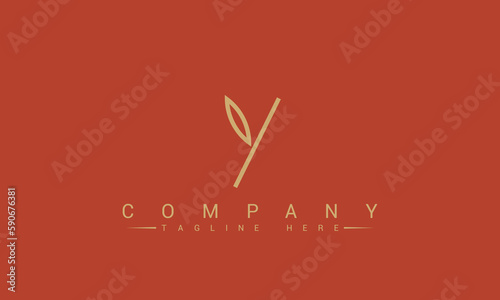 Creative modern Initial Y with nature Leaf sign logo design