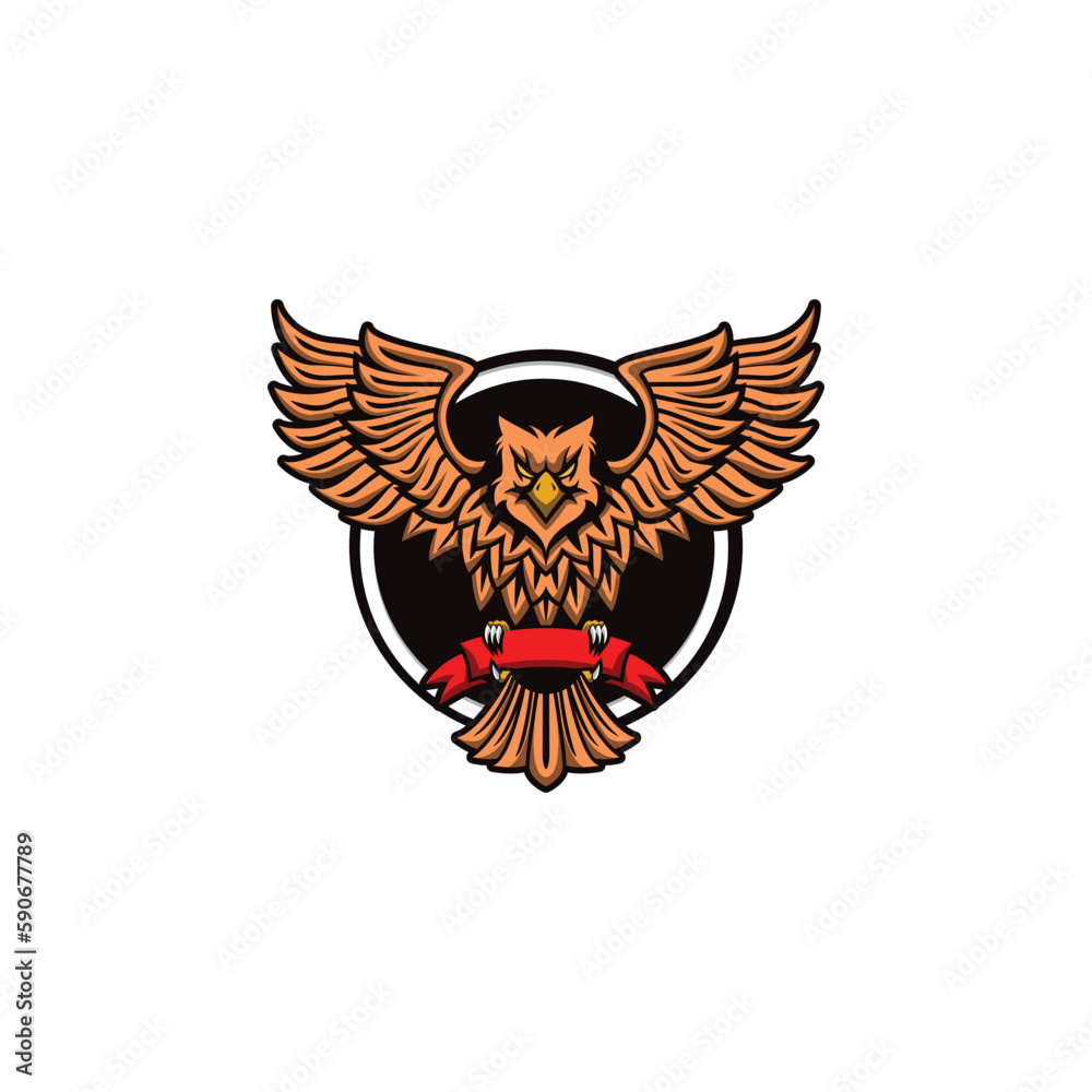 Fototapeta premium Eagle mascot logo vector for motorcycle club