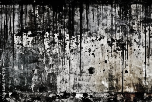 textured and worn black and white wall background. Generative AI