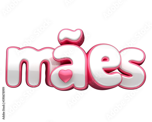 Photography Feliz dia das mães no brasil com letras de renderizao em 3d