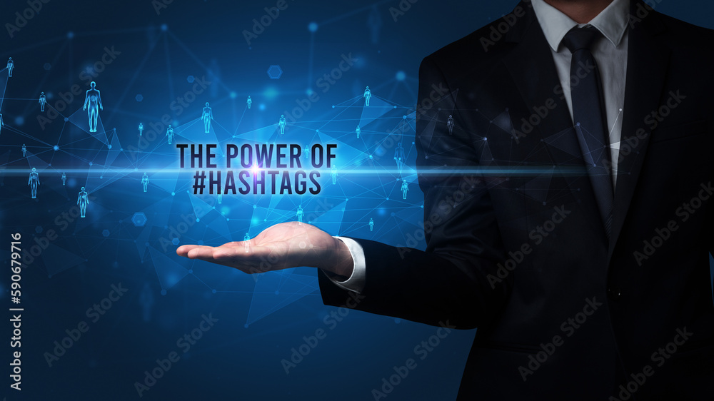 Hand holding social media related inscription concept Hand holding social media related inscription concept