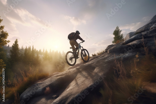 mountain bike rider, Generative AI