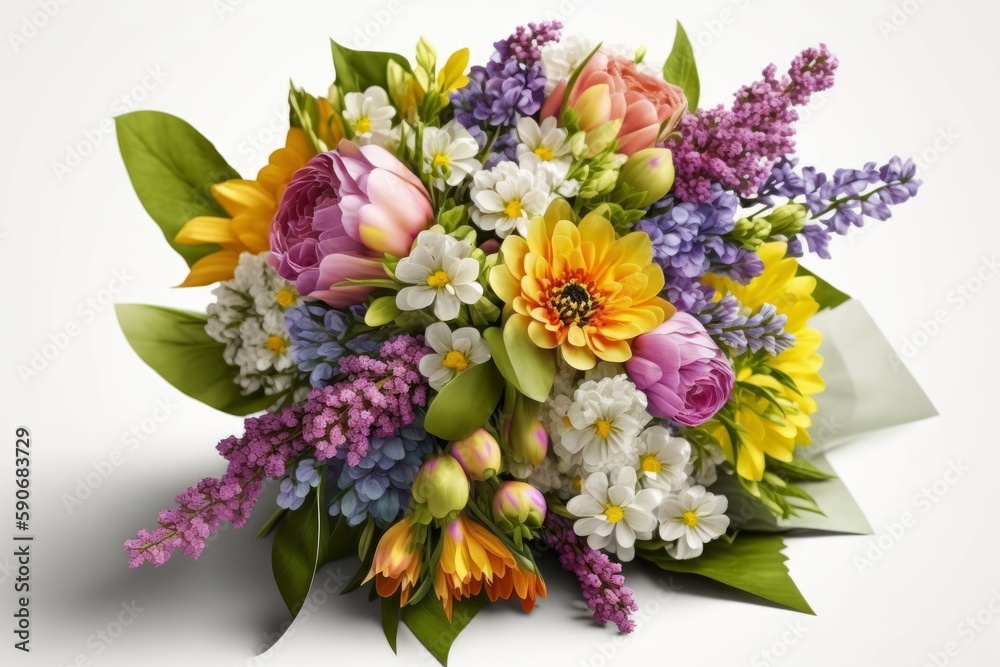 Colorful spring flowers, Generative AI Colorful spring flowers, Generative AI