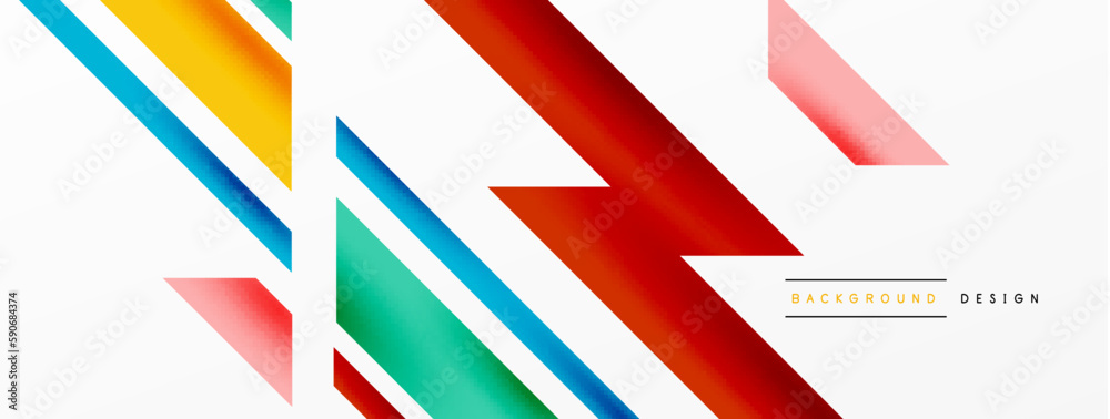 Minimal geometric abstract background. Dynamic 3d lines composition. Trendy techno business template for wallpaper, banner, background or landing Minimal geometric abstract background. Dynamic 3d lines composition. Trendy techno business template for wallpaper, banner, background or landing