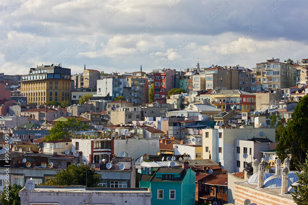 Fototapeta premium View of Istanbul city from above Sultanahmet district