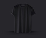 3D Rendered Black T-Shirt Image