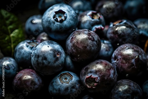 Blueberry Heap: A Pile of Ripe and Plump Blueberries (Ai generated)