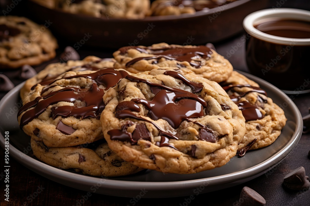 Melting chocolate chip cookies (Ai generated)