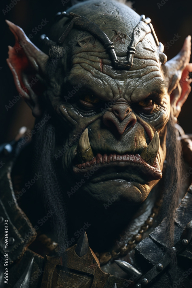 Close-up portrait of a scary monster Generative ai Close-up portrait of a scary monster Generative ai