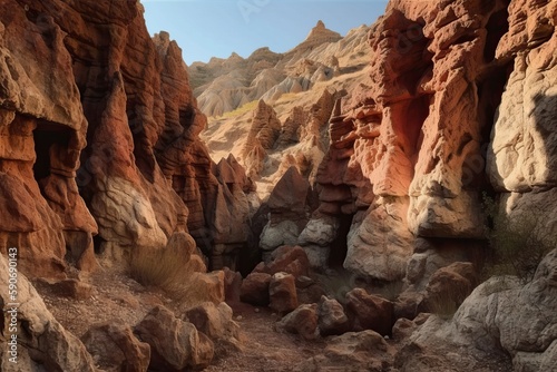 Canyon Landscape: Textured Rock Formation in Focus (Ai generated) © thesweetsheep
