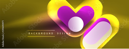 Neon circle abstract background. Template for wallpaper, banner, presentation, background