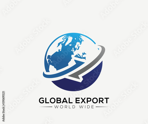 Global Export Import logo design template illustration